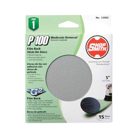 Homepage 12002 5 in. Film Back 100 Grit Stick-On Sanding Disc HO147905